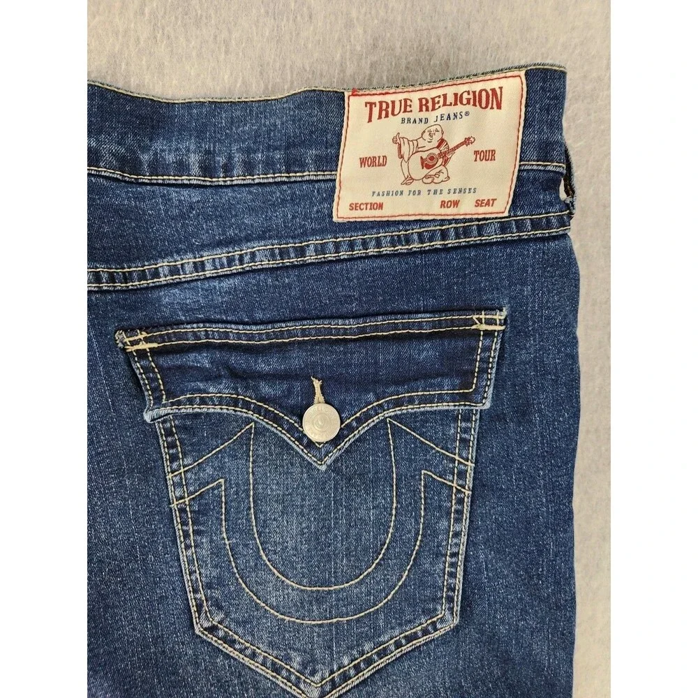 True Religion Billy Jeans 38 Flap T Snap Bootcut Relaxed‎ Stretch 42 40x34
